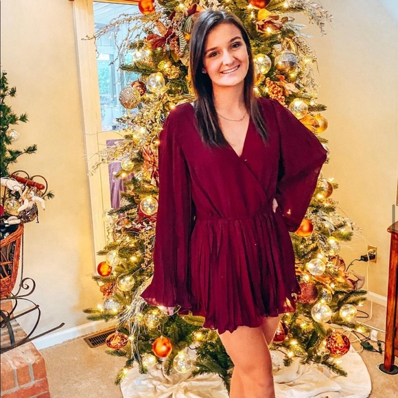 Pants - Night Out & About Romper in Wine